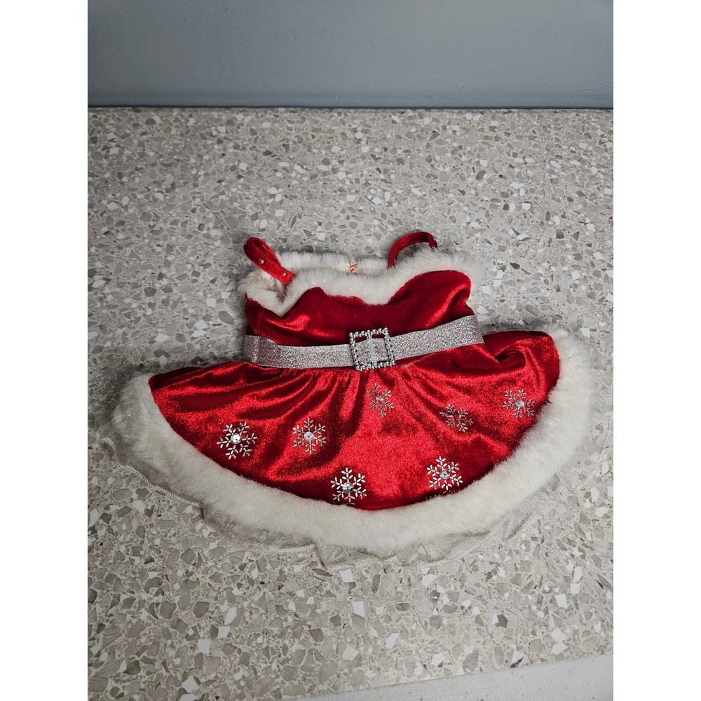 Build A Bear Doll Dress Red Velvet Snowflake Christmas Holiday Outfit